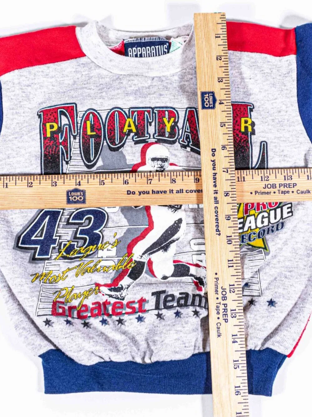 Vintage 90s Apparatus Football MVP Sweatshirt Kids Size 7 Youth Crewneck Retro
